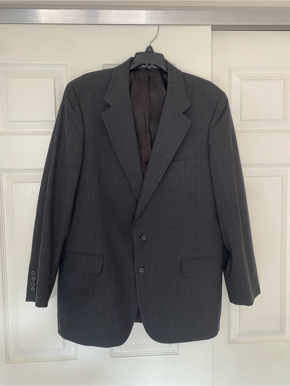 DAKS London Vintage Pure Wool Gray Pinstripe Blazer Sport Coat GUC 42L